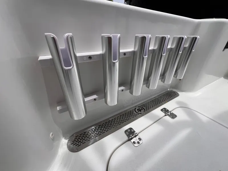 Slide: The Image of Rod holders on a 2026 Sea Pro 230 DLX boat, showcasing sleek design and functionality. - 37