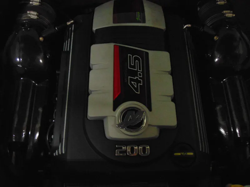 Slide: The Image of Engine of 2021 Hurricane SunDeck Sport 188 IO, featuring 4.5L 200 horsepower. - 14