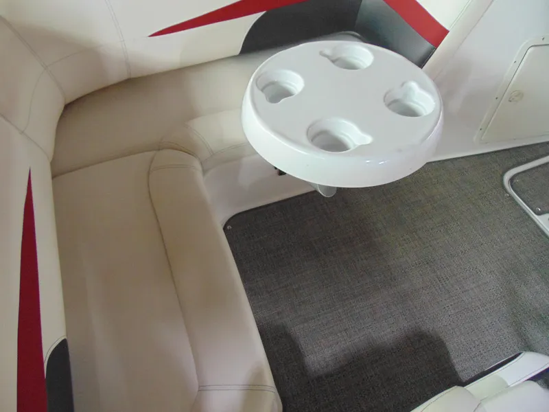 Slide: The Image of Interior of 2021 Hurricane SunDeck Sport 188 IO boat with cup holder and seating. - 9