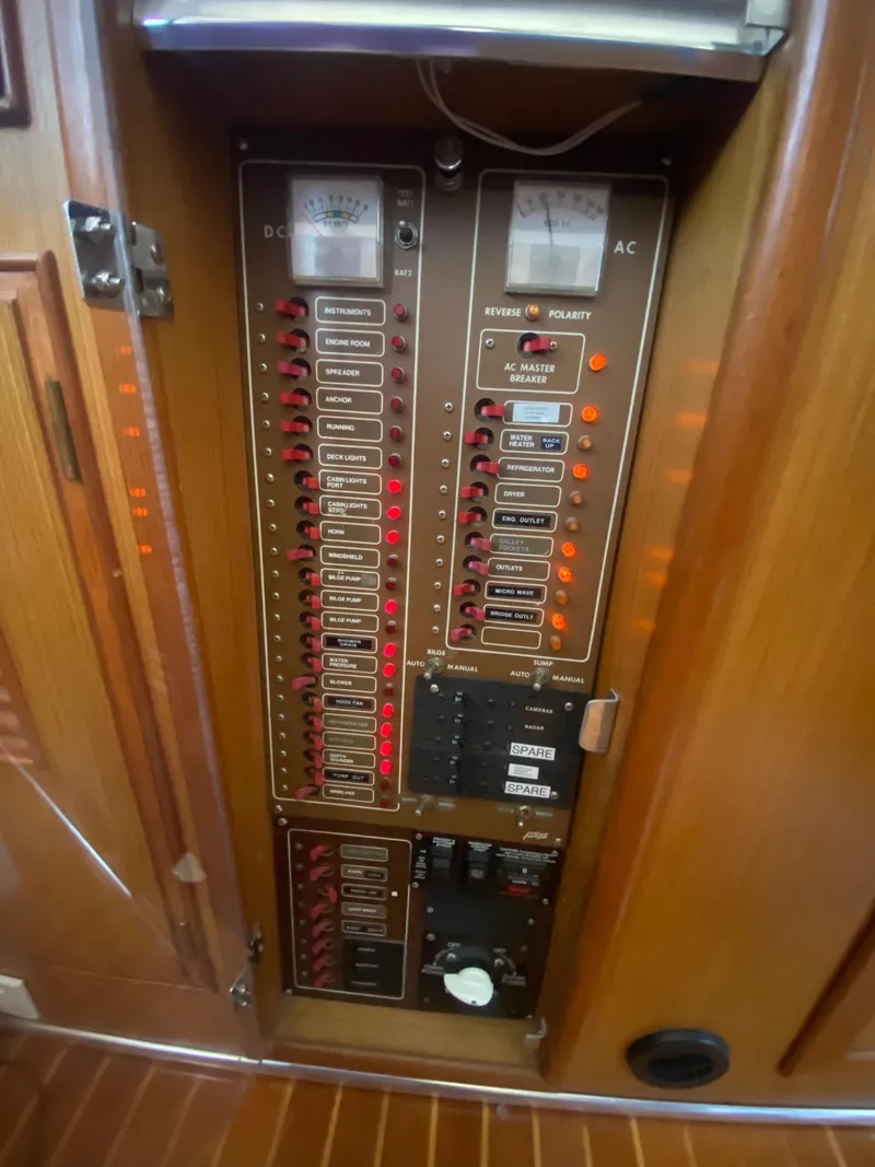 Slide: The Image of Electrical control panel on a 1982 C & L Sea Ranger boat. - 62