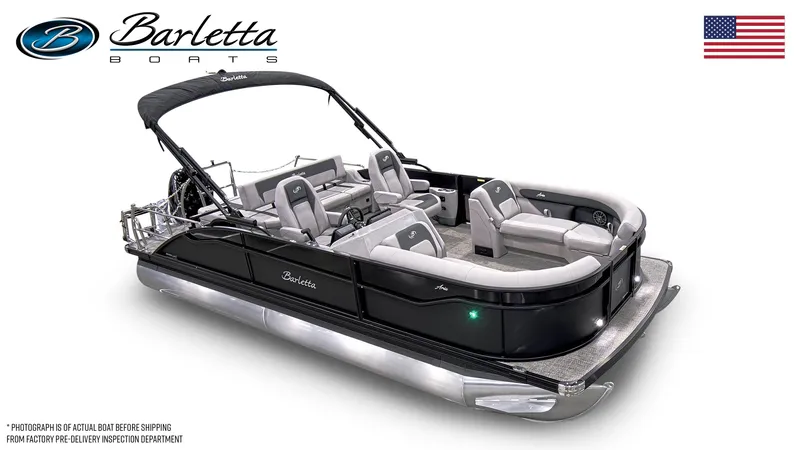 Slide: The Image of 2026 Barletta ARIA 22UC pontoon boat with sleek design and comfortable seating. - 3