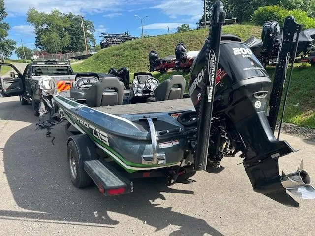 Slide: The Image of 2018 Nitro Z19 boat on trailer with powerful Mercury 200 Pro XS engine. - 6