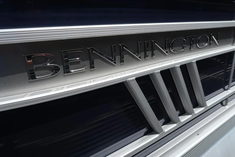 Slide: The Image of 2024 Bennington L Entertainment 23 LPD logo on sleek metallic surface. - 31