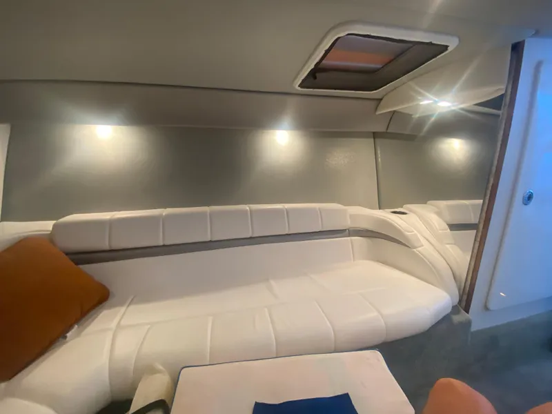 Slide: The Image of Interior of 2006 Formula 353 FASTech boat with white seating and ambient lighting. - 30