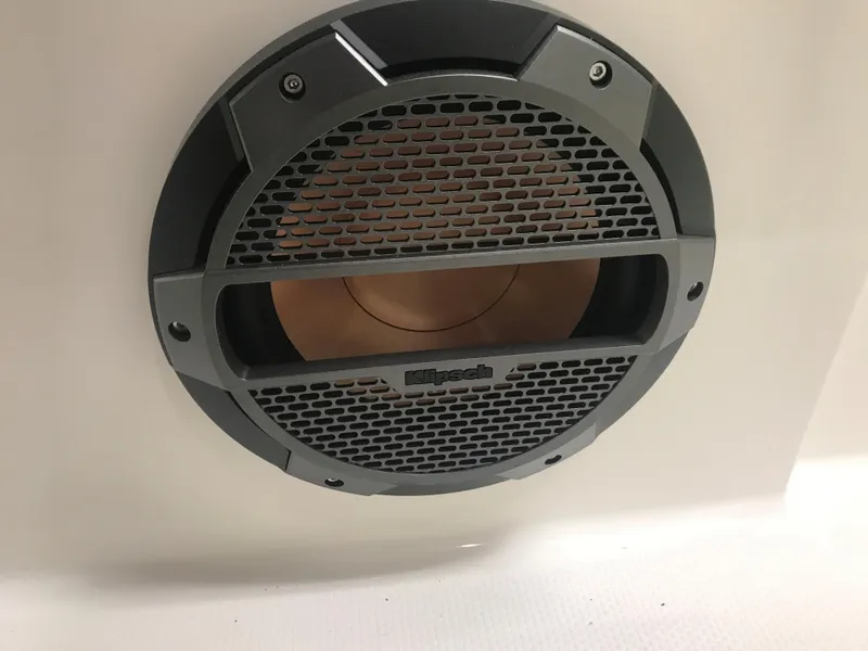 Slide: The Image of Close-up of a speaker on a 2018 MasterCraft NXT22 boat. - 6