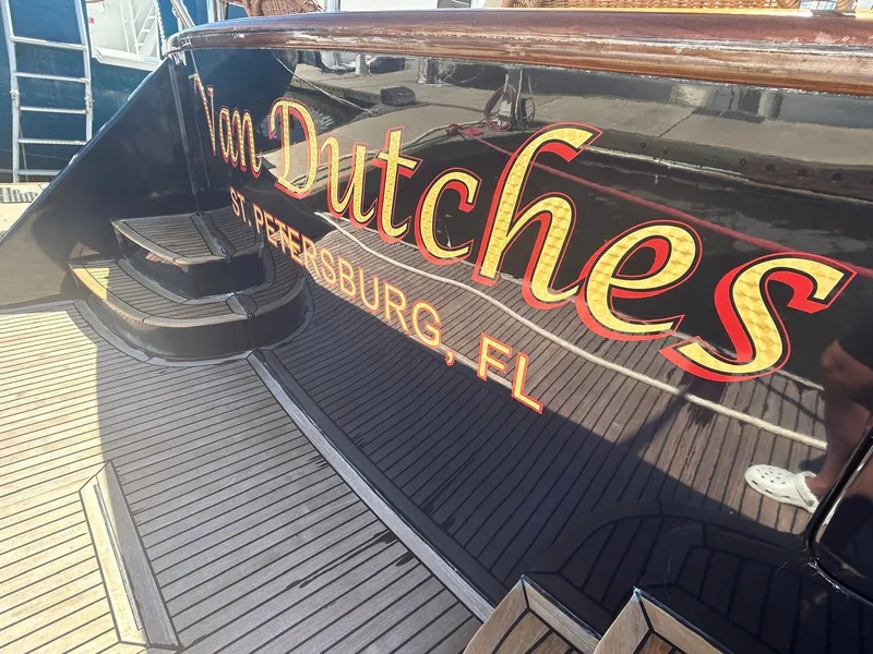 Slide: The Image of Marlow 70E yacht "Van Dutchess" docked in St. Petersburg, FL, 2002 model. - 39