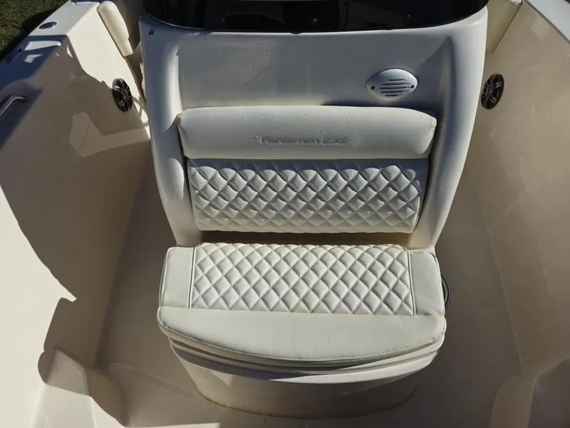 Slide: The Image of 2025 Grady-White Fisherman 236 boat seat with diamond-patterned upholstery. - 7