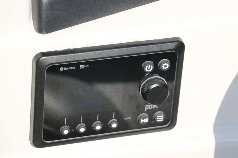 Slide: The Image of Control panel of a 2022 Sylvan L3 RLZ with Bluetooth and app-ready features. - 36