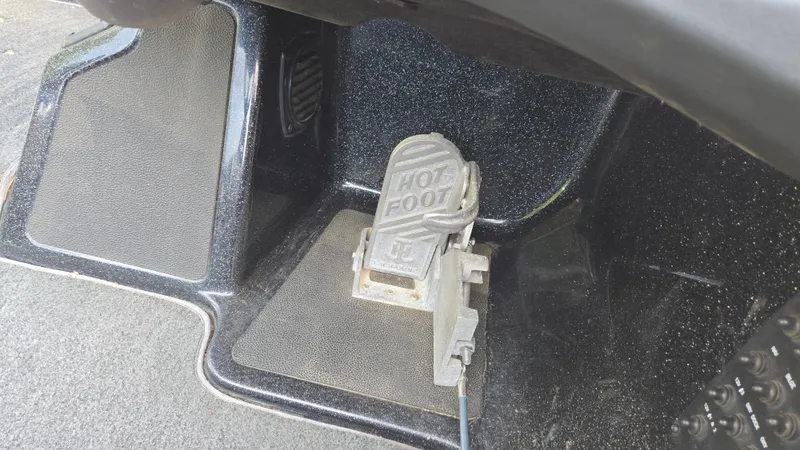 Slide: The Image of Hot Foot pedal in 2017 Skeeter ZX 250 boat, black interior detail. - 15