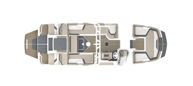 Slide: The Image of Top view of 2025 Heyday H22 boat layout, showcasing seating and deck design. - 2