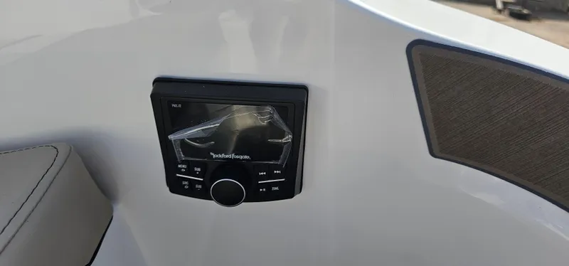 Slide: The Image of Control panel on 2025 Heyday H22 boat with Rockford Fosgate audio system. - 21