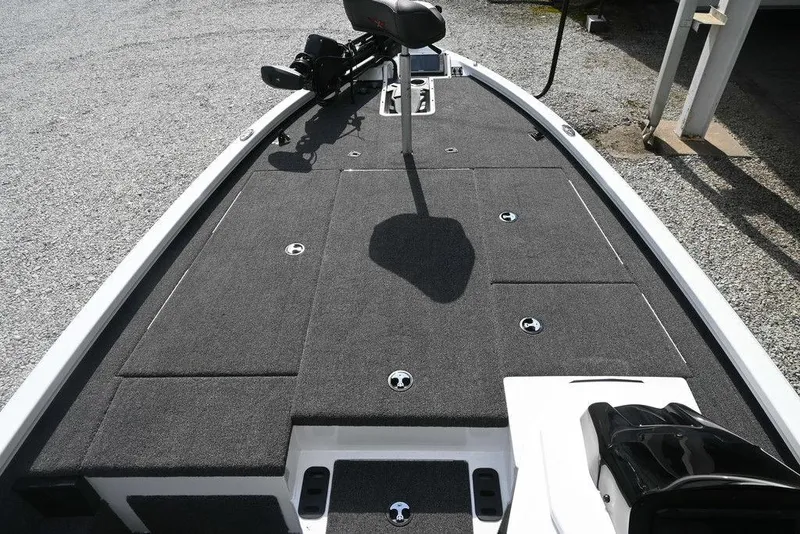 Slide: The Image of 2021 Vexus AVX2080 boat deck with carpeted surface and seating. - 8