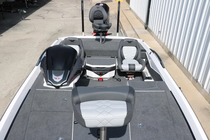 Slide: The Image of 2025 Vexus VXS 21 boat interior with modern seating and sleek design. - 19