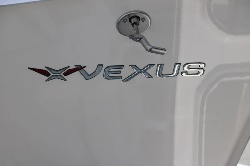 Slide: The Image of Vexus VXS 21 2025 logo on a sleek white surface. - 25