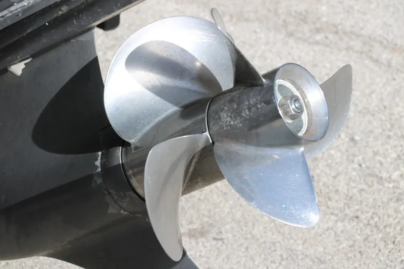Slide: The Image of Close-up of a 2008 Four Winns 224 Funship boat propeller. - 35