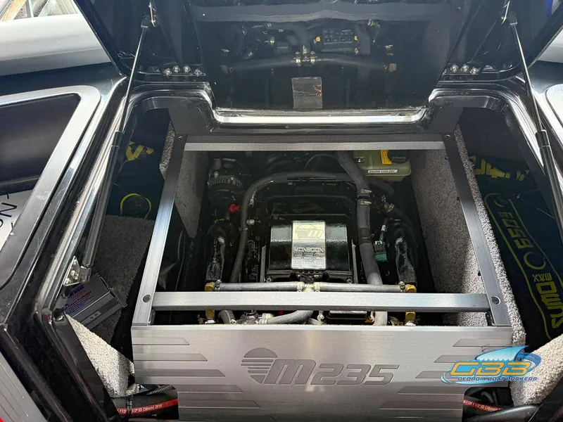 Slide: The Image of 2019 Malibu M235 engine compartment showcasing powerful motor and sleek design. - 39