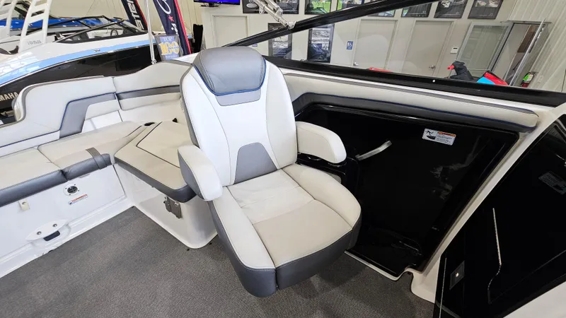 Slide: The Image of 2020 Yamaha Boats SX240 interior with plush seating and modern design. - 11