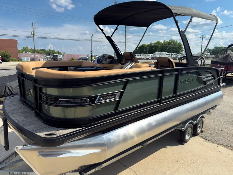 Slide: The Image of Steering console of 2026 Godfrey AquaPatio 23' Flip Lounge Tritoon boat. - 48