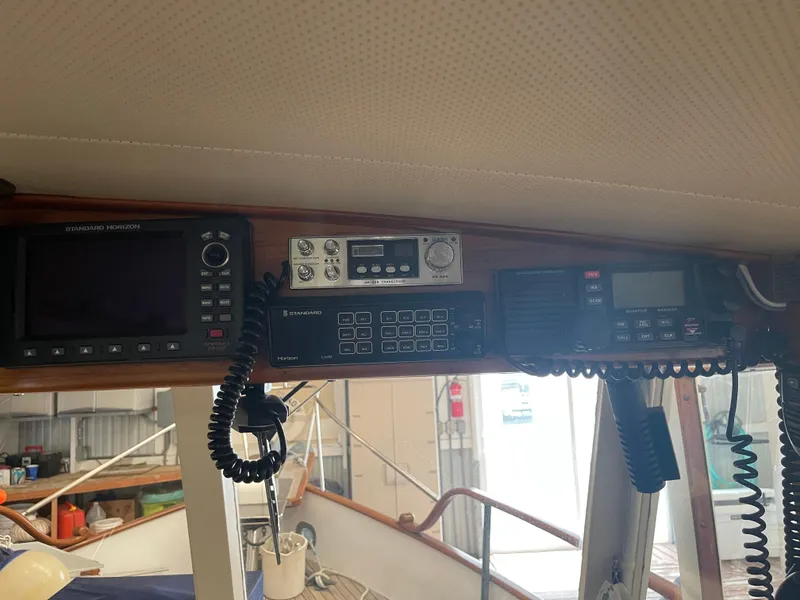 Slide: The Image of Interior view of a 1969 Grand Banks 36 Classic boat with navigation equipment. - 46
