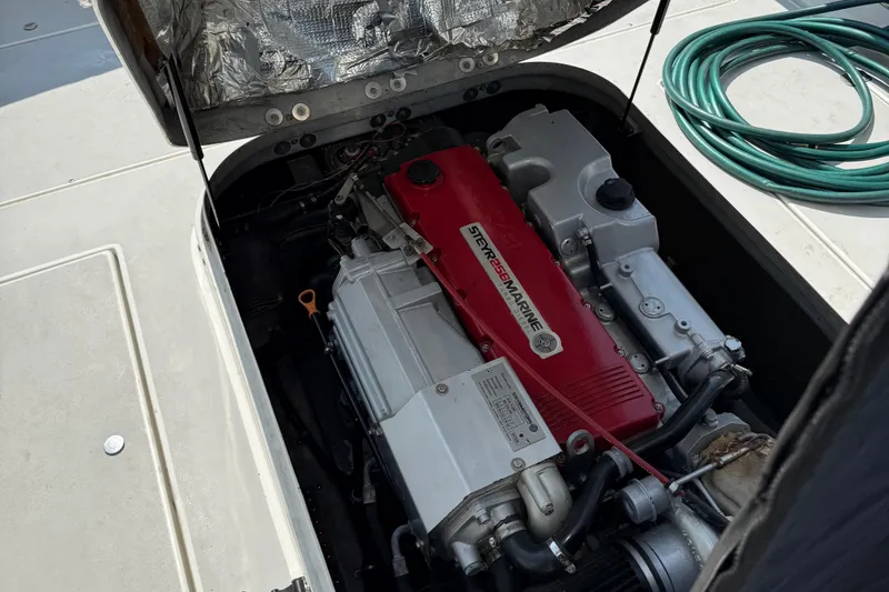 Slide: The Image of Engine compartment of 1994 Albin 28 Tournament Express with Steyr Marine engine. - 15