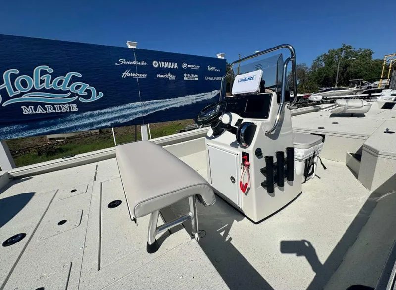 Slide: The Image of Minn Kota Terrova trolling motor on Ranger RB210, 2025 model, in outdoor setting. - 6