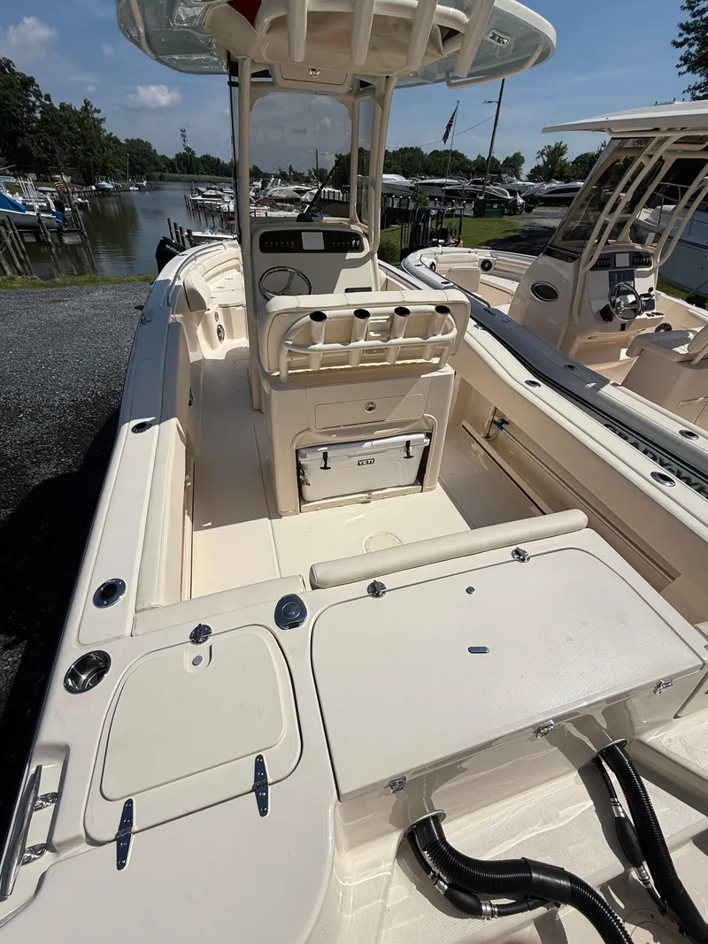 Slide: The Image of 2025 Grady-White Fisherman 257 boat interior, featuring spacious deck and modern console. - 4