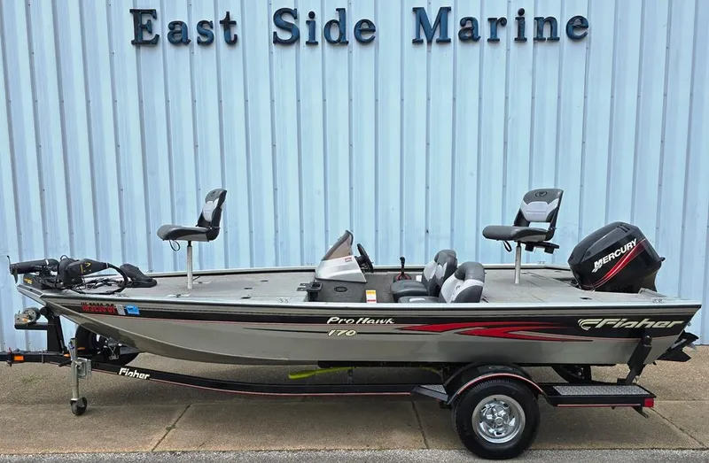 Slide: The Image of 2007 Fisher Pro Hawk 170 boat with Mercury engine at East Side Marine. - 2