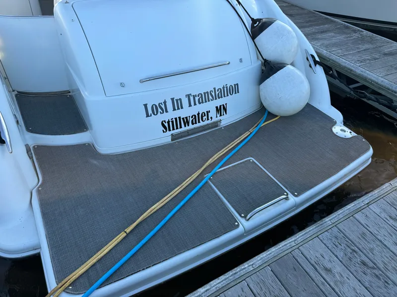 Slide: The Image of 2006 Formula 370 SS boat docked, named "Lost In Translation," Stillwater, MN. - 4