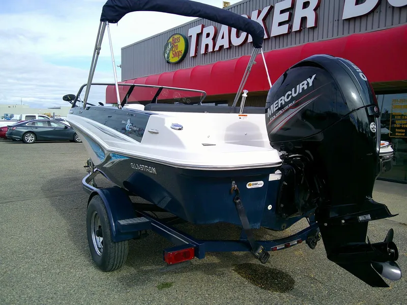 Slide: The Image of 2015 Glastron GT 180 Ski & Fish boat with Mercury engine at dealership. - 5