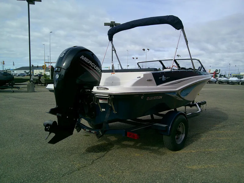 Slide: The Image of 2015 Glastron GT 180 Ski & Fish boat with Mercury engine on trailer. - 6