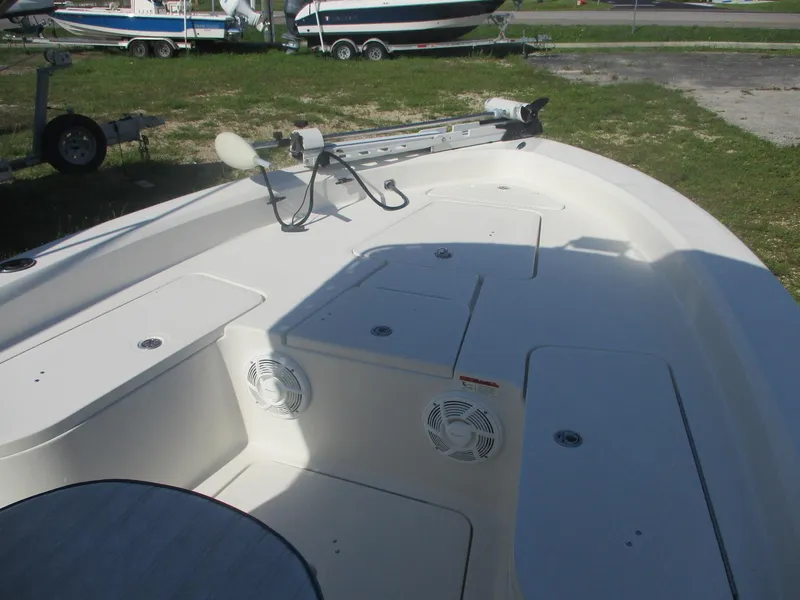 Slide: The Image of 2008 Hydra-Sports 23 Bay Bolt boat interior with storage compartments and fishing equipment. - 11