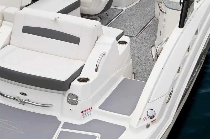 Slide: The Image of Manufacturer Provided Image: 2014 Chaparral 224 Sunesta boat interior with white and gray seating. - 43