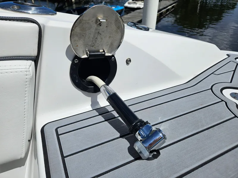 Slide: The Image of 2017 Monterey 217 Outboard boat deck with hose connection detail. - 10