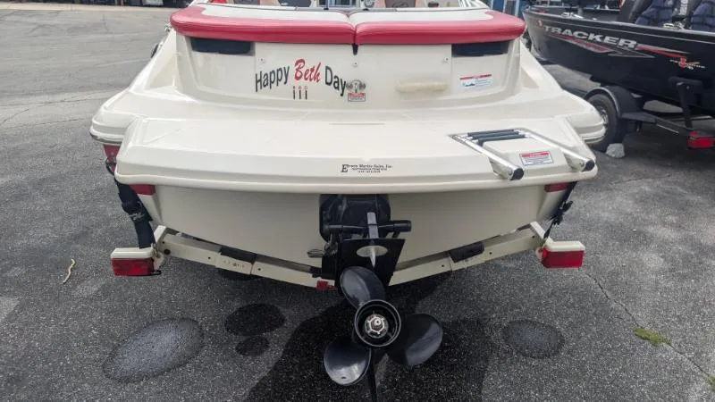 Slide: The Image of 2006 Sea Ray 185 Sport boat with "Happy Beth Day" text on the back. - 4