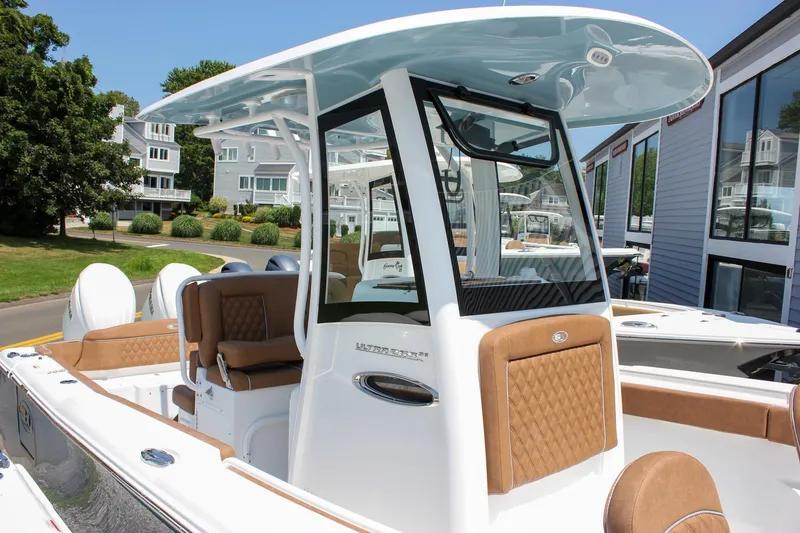Slide: The Image of 2026 Sea Hunt Ultra 265 SE boat with sleek design and luxurious seating. - 43