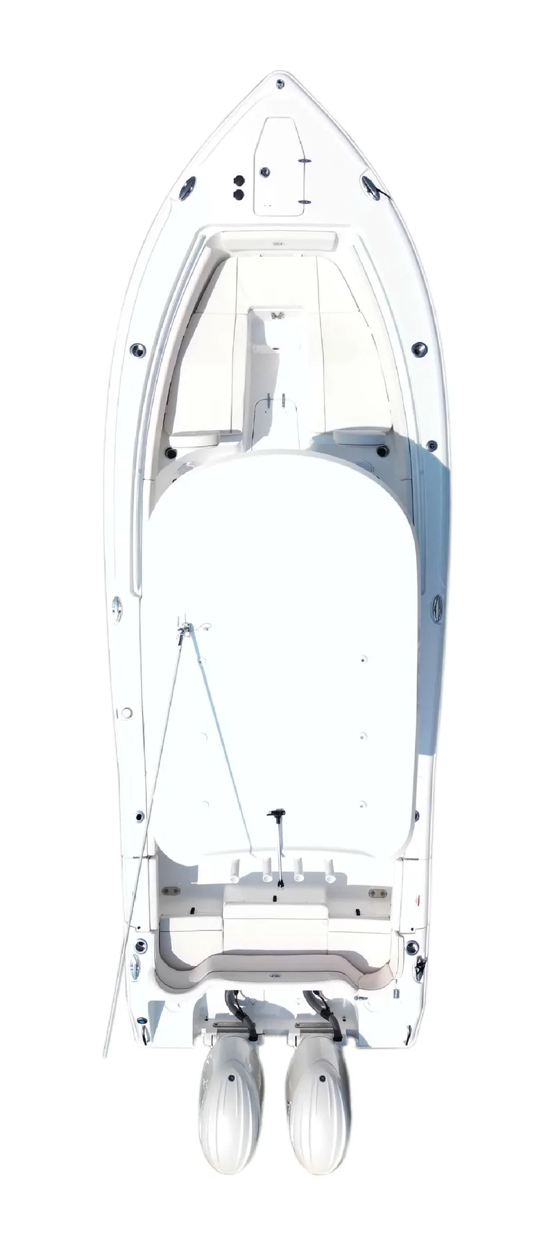 Slide: The Image of Top view of 2026 Sea Hunt Ultra 265 SE boat with dual engines. - 44