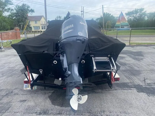Slide: The Image of Covered boat with Yamaha 90 outboard motor, Starweld Fusion Pro 18 DC, 2019 model. - 12