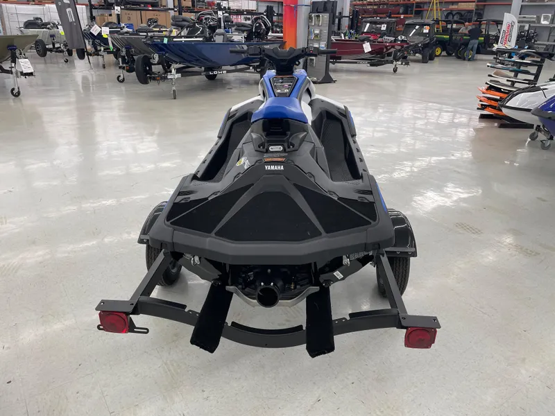 Slide: The Image of 2025 Yamaha WaveRunner JetBlaster in showroom, rear view on trailer. - 6