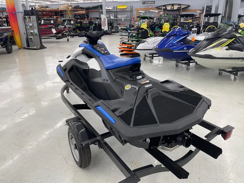 Slide: The Image of 2025 Yamaha WaveRunner JetBlaster on display in a showroom, featuring sleek design and vibrant colors. - 7