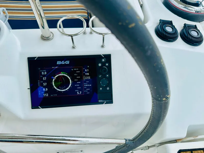 Slide: The Image of B&G navigation display on 2015 Beneteau Oceanis 45 yacht helm. - 27