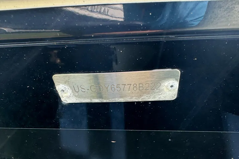 Slide: The Image of Hurricane SunDeck Sport 185 OB 2022 boat identification plate with serial number. - 6