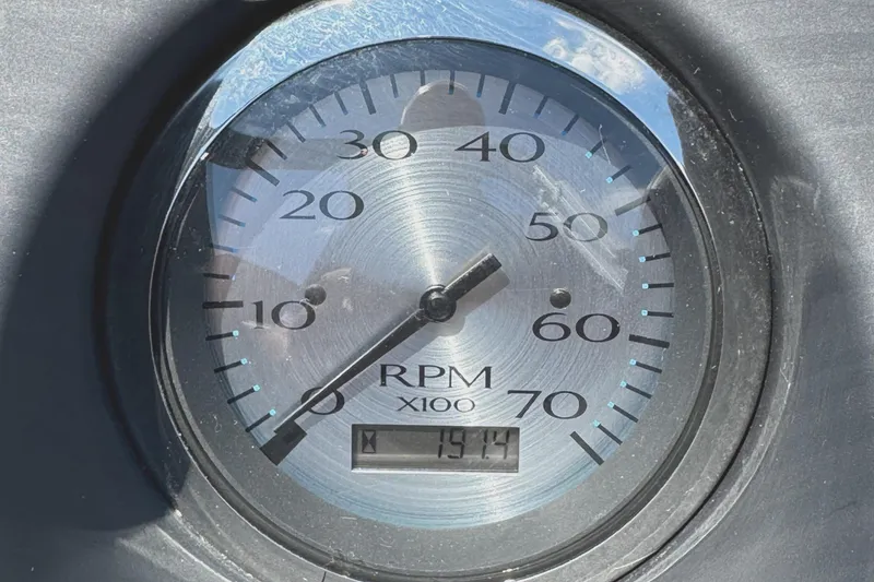Slide: The Image of Close-up of a Bennington SX 21 SSRCX 2019 RPM gauge showing 1914 RPM. - 26