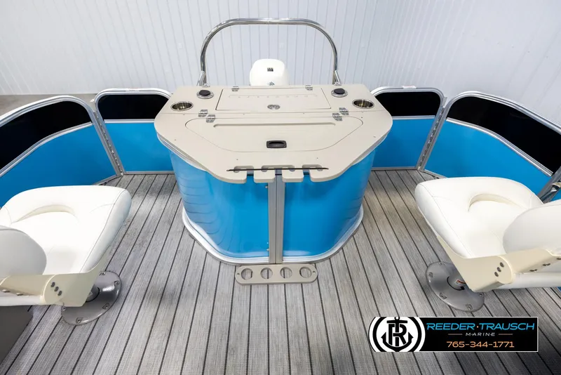 Slide: The Image of 2020 Trifecta 20 RFC CS boat interior with seating and control panel. - 15