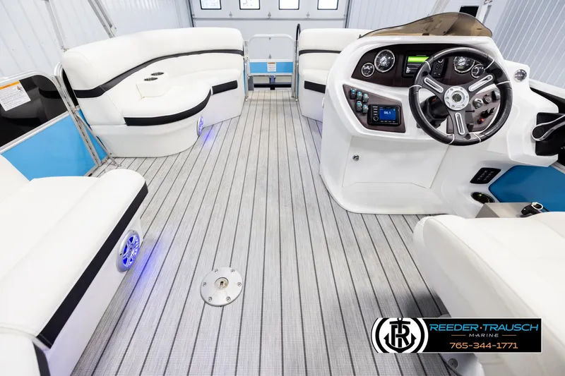Slide: The Image of Interior of 2020 Trifecta 20 RFC CS boat with modern seating and steering console. - 17