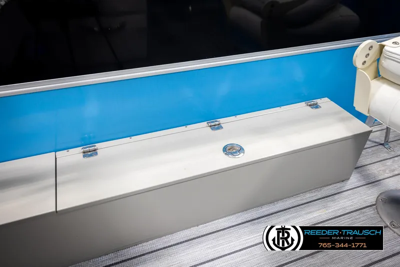 Slide: The Image of 2020 Trifecta 20 RFC CS boat interior with storage compartment and seating. - 29