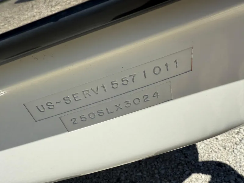 Slide: The Image of 2011 Sea Ray 250 SLX hull identification number on boat exterior. - 40