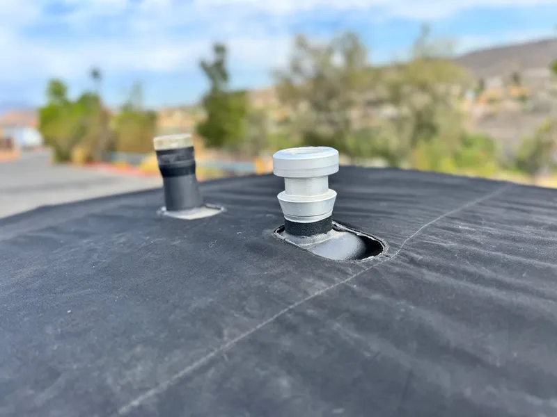 Slide: The Image of Close-up of Chaparral Vortex 203 VRX 2015 boat cover with vent fittings. - 16