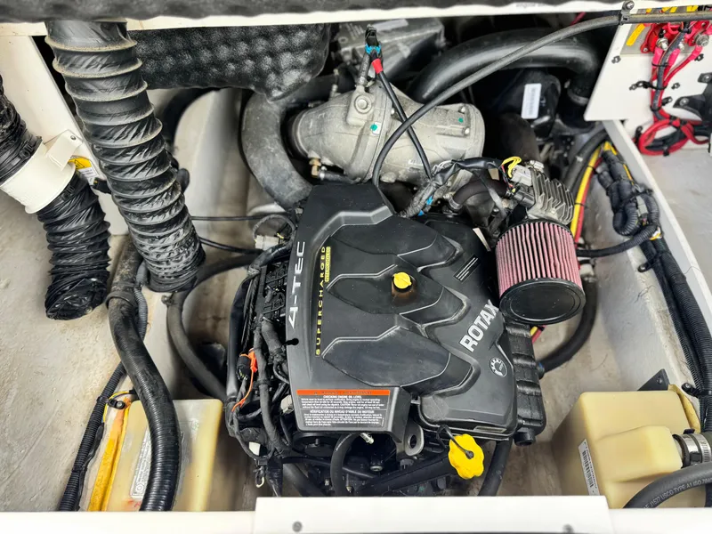 Slide: The Image of Engine compartment of 2015 Chaparral Vortex 203 VRX with Rotax 4-TEC engine. - 22