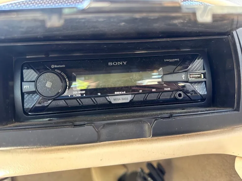 Slide: The Image of Sony car stereo in a 2001 Larson SEi 190 boat dashboard. - 25