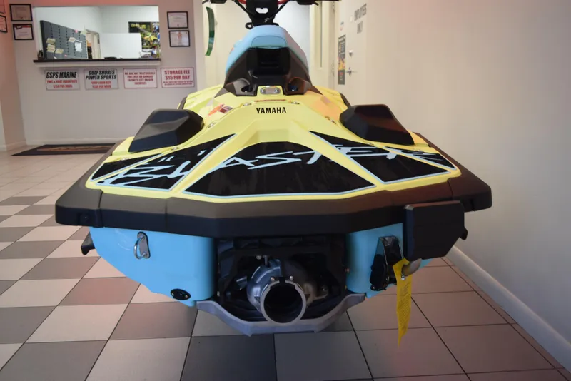 Slide: The Image of 2025 Yamaha WaveRunner JetBlaster PRO 2-Up in showroom, rear view. - 11